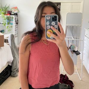 embroidered detail tank top